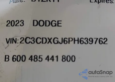 2023 Dodge Charger Scat Pack z USA, uszkodzony, nr VIN 2C3CDXGJ6PH639762